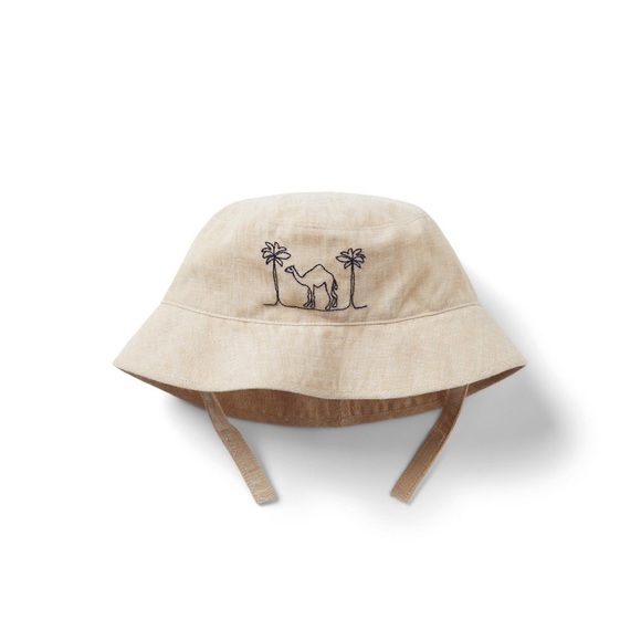 Janie and Jack Baby Embroidered Camel Bucket Hat